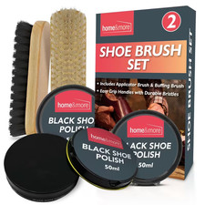 2 Pack Shoe Brush Set & 3 Tins