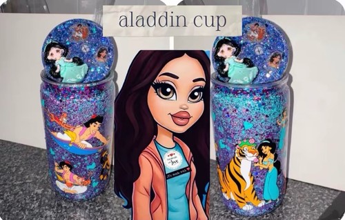Aladdin glitter snow globe - aladdin,