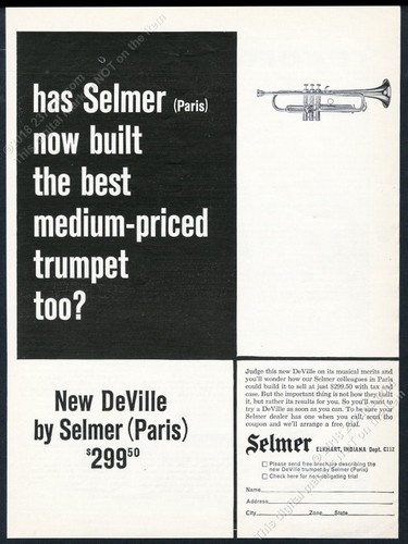 1962 selmer deville trumpet - selmer,