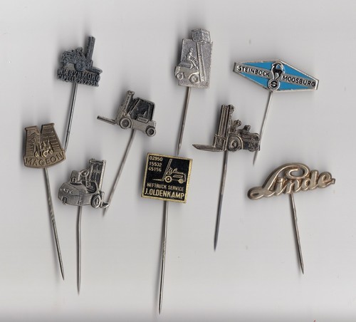 Vintage forklift truck pin - forklift,