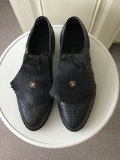 STYLO SPIKED GOLF SHOES SIZE 8 UK BLACK LEATHER