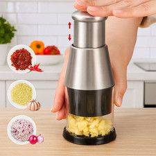 Manual Hand Press Garlic Onion Chopper Handheld Food Chopper Processor Dicer