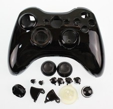 Replacement Custom Chrome Black Xbox 360 Controller Shell Case.
