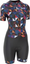Ladies Cycling Skinsuit Women Full Sleeve Tri Suit Gel Padded Triathlon Suit by