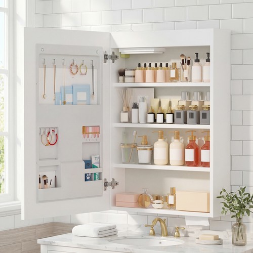 Shelves led bathroom mirror - 4,