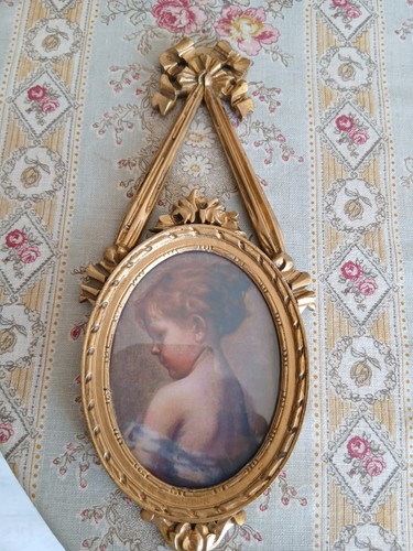 French vintage frame portrait - french,