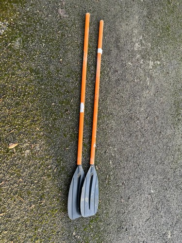 Pair boat oars - of, (wooden