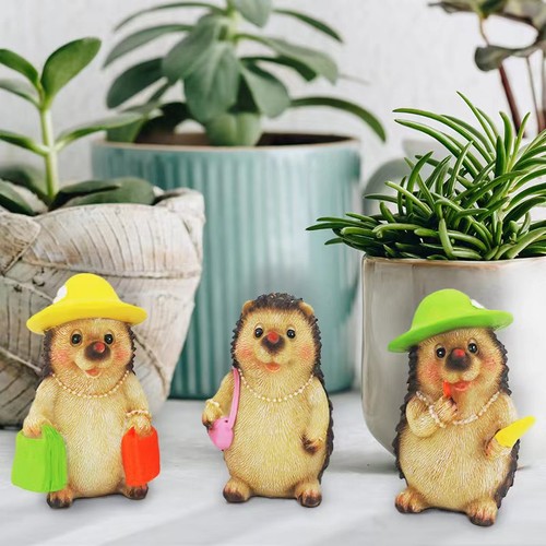 Garden hedgehog ornaments set - hedgehog,