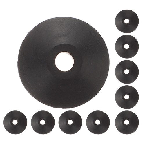 10pcs black rubber conical - black,