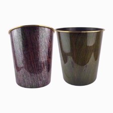 Wood Grain Effect Can Large Bin Office Bathroom Bedroom 30cm Big Plastic Dustbin