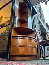 Mid-Century modern teak Nathan squares corner cabinet