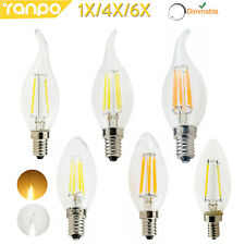 1X 6X Dimmable E14 220V 2W 4W 6W Vintage Retro C35 LED Filament Bulbs Light Lamp