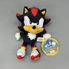 NEW SONIC THE HEDGEHOG 8 INCH SHADOW PLUSH SOFT TOY JAKKS PACIFIC SEGA RARE UK 