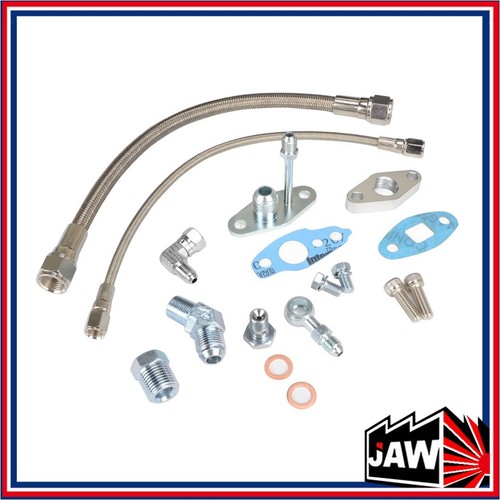 Turbo oil feed and - and, drain
