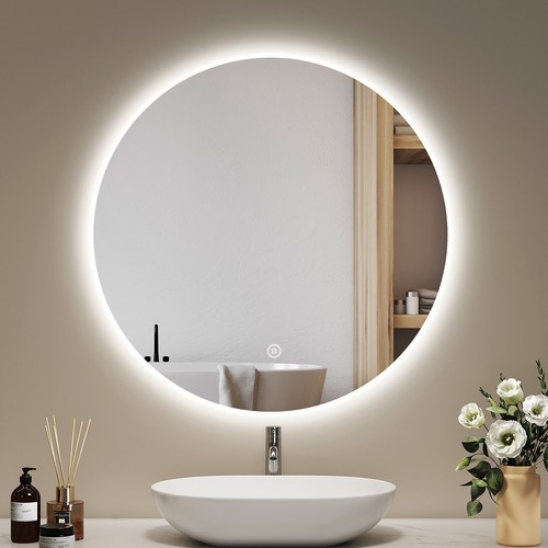 Emke round led bathroom mirror - emke,