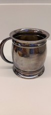 Silver Barrel Christening Tankard Mug 1919 Hallmarked Levi & Salaman Birmingham