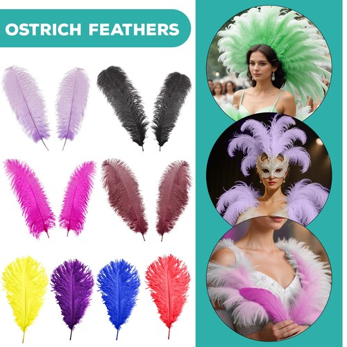 10x large ostrich feathers - large,