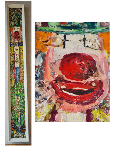 Unusual 1966 impasto clown - 1966,