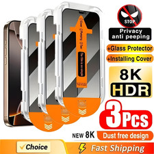 3x Privacy Screen Protector iPhone 16 15 14 13 12 11 Pro Max Mini XR X Anti-Spy