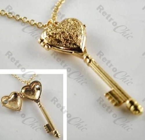 Ornate key locket - key,
