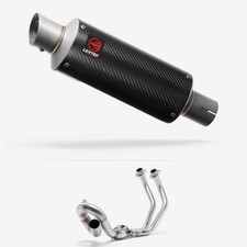 Lextek Carbon Fibre GP8C GP Stubby Exhaust System 240mm Low Level Silencer Rear