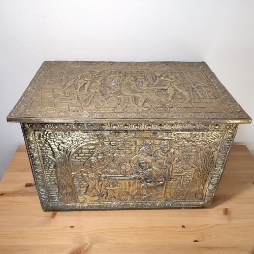 Vintage embossed brass - vintage, box