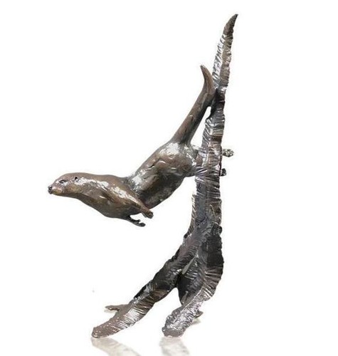Water meadow otter bronze - water,