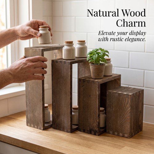 Tier wood display - 4, for