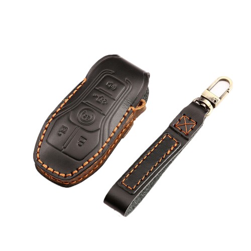 Genuine buttons leather key - genuine, 5