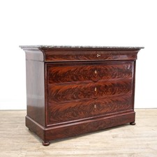 French Louis Philippe Mahogany Commode with Marble Top