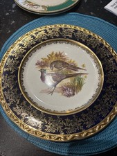 Weatherby Hanley Royal Falcon Ware Large Vintage Plate Gold Edging