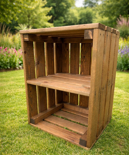 Large wooden apple crate - wooden,