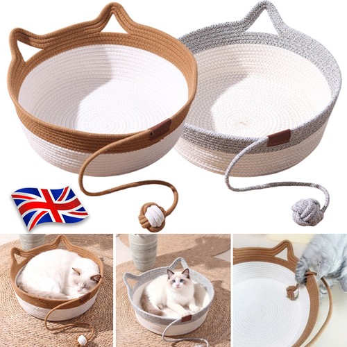 Handwoven cat bed basket - handwoven,