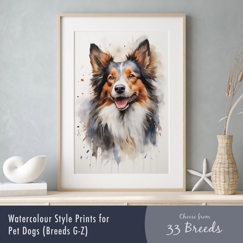 Dog watercolour style - watercolour,