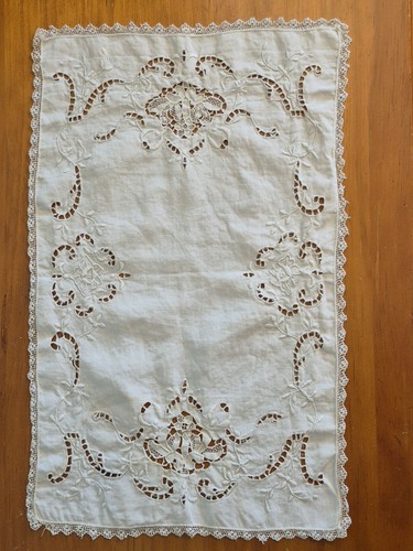 Embroidered cotton lace - cotton, mat