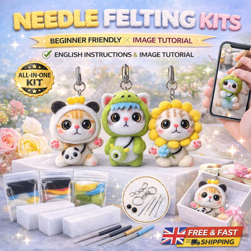 Wool needle felting - felting, kit