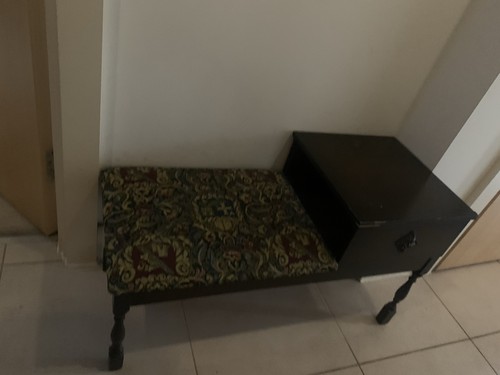 Vintage telephone seat - vintage,