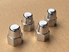 X4 Vintage TUF NECK Axle nuts Set Polished 3/8" Old School 80's BMX GT Hutch JMC