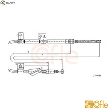 CABLE PULL PARKING BRAKE 92.17.4034 FOR ROVER HONDA ACCORD/Mk/VI/Aerodeck/IV 600