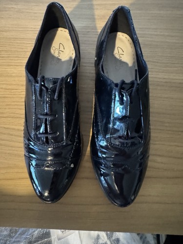 Clarks black patent brogue - clarks,