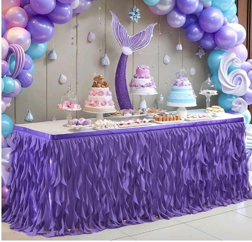 Mermaid purple tulle curly - purple,
