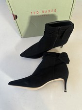 TED BAKER ANKLE BOOTS SUEDE BLACK NEW Stiletto Yona £150 BNIB