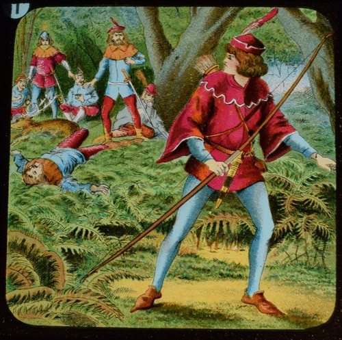 Magic lantern slide robin - robin, hood