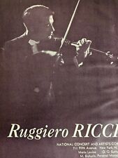 Ruggiero Ricci 1955 Booking Ad Musical Performer Concert Violinist