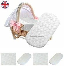 New Moses Basket Baby Crib Soft Mattress Quilted Pram Oval Shape Anti Allergy