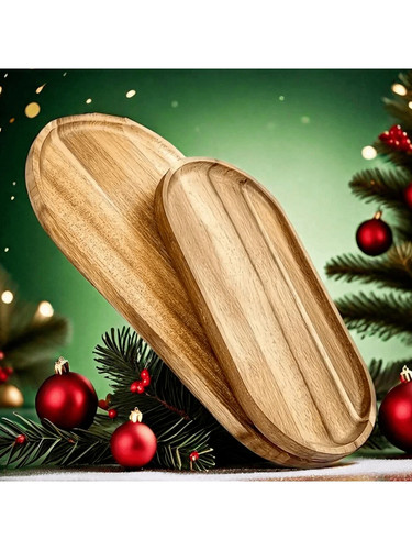 Natural wooden serving - serving, tray
