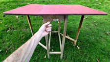Vintage ' Kitchen Glory Pink Formica Fold Down Table ' Mid Century Drop Leaf ***