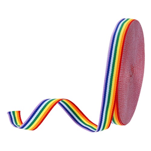 Rainbow striped grosgrain - 5/8"rainbow,