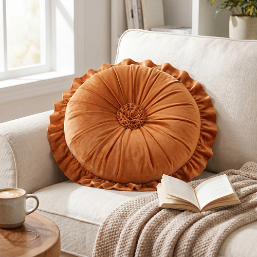 36cm velvet pleated - pleated, cushion
