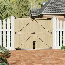 Wooden Driveway Gates Garden Pedestrian Gate Heavy Duty Double Doors Treated